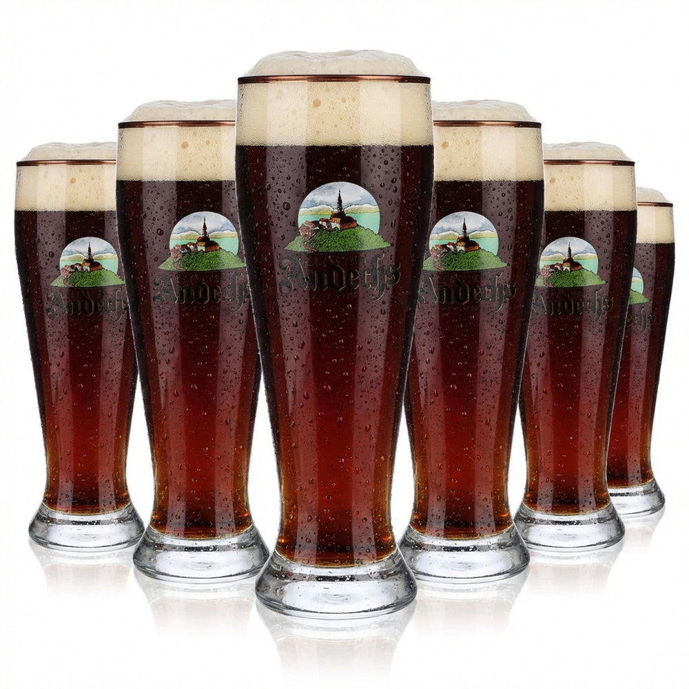 6x szklanka do piwa Andechs 0,5 l Szklanki do piwa Szklanki Szklanka do piwa pszenicznego Srebrna obwódka