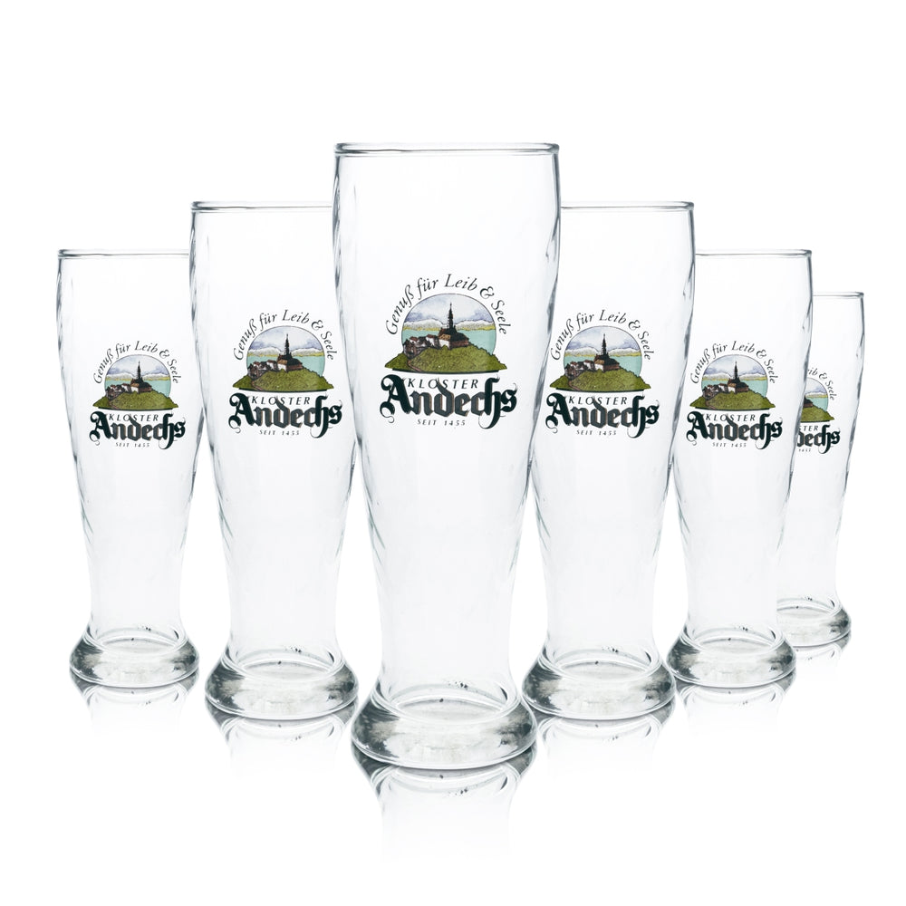 6x Andechs szklanka do piwa 0.5l drożdżowe piwo pszeniczne szklanki konturowe gastro browar bar