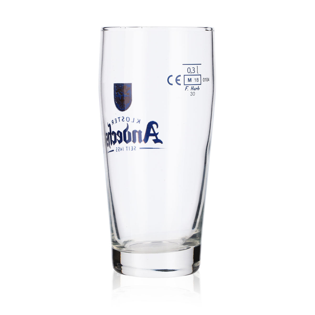 6 szklanek do piwa Andechs 0,3 l Willi-Becher Niebieskie logo F.Herb – Widok 4