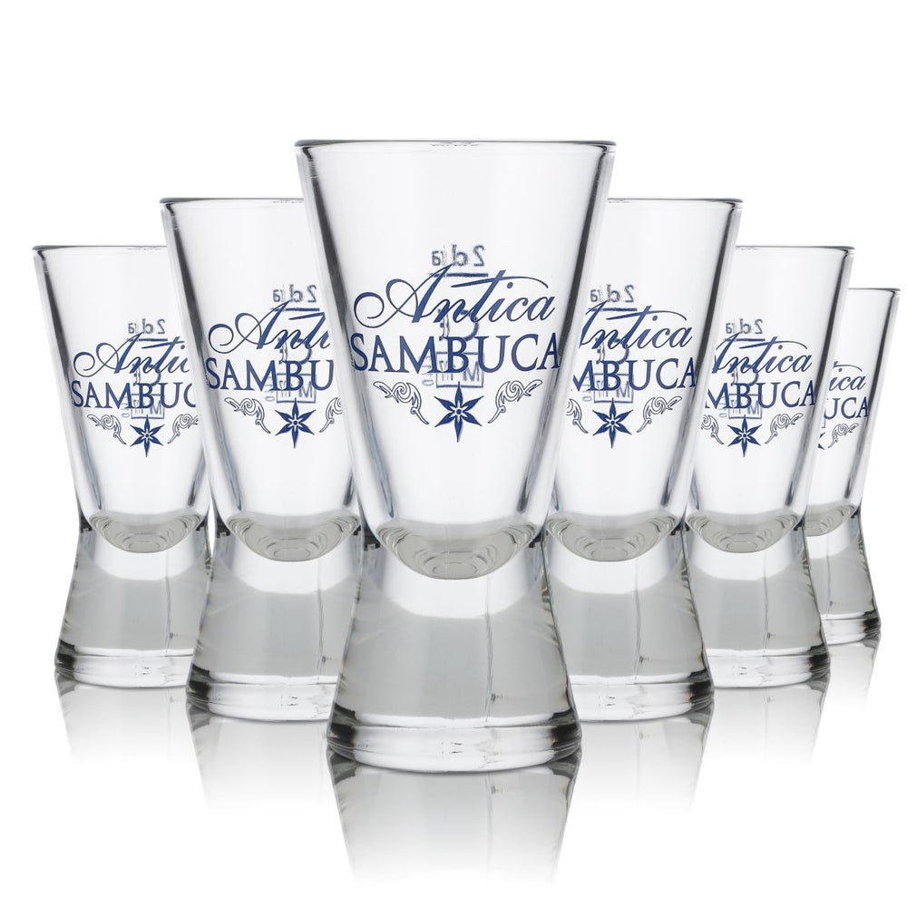6x Antica Sambuca Szklanka 2cl Szklanka do shotów Stamper Zestaw krótkich szklanek Szklanka do likieru Szklanka do sznapsa
