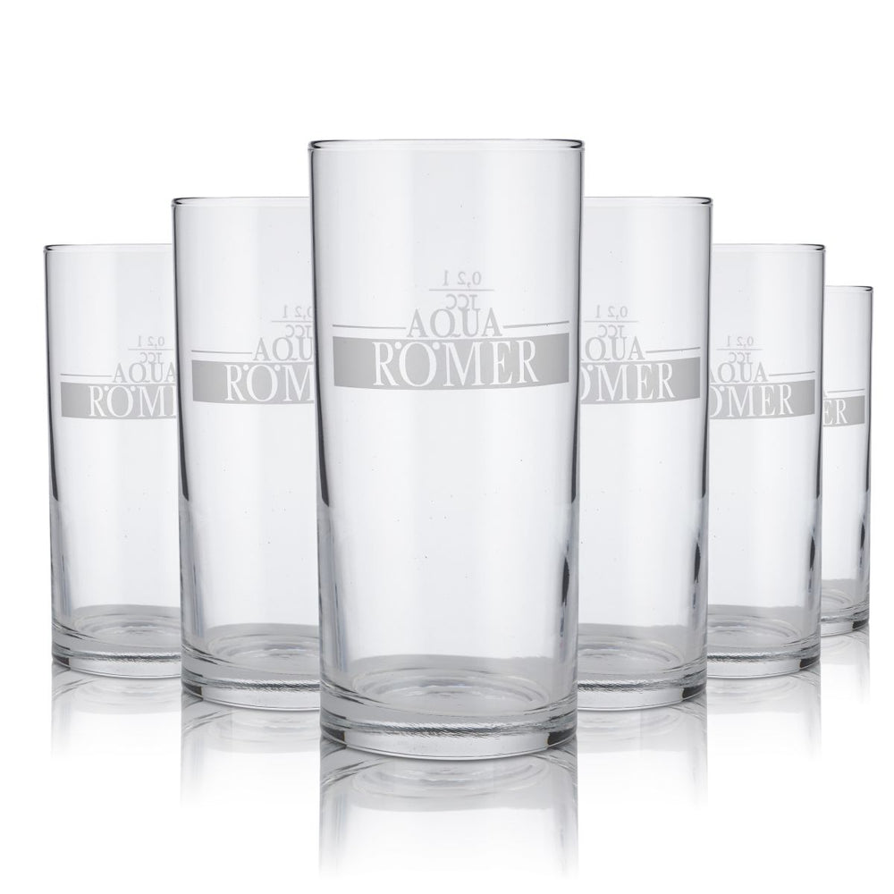 6x Aqua Römer szklanka 0,2l zestaw szklanek do wody mineralnej gazowanej Gastro