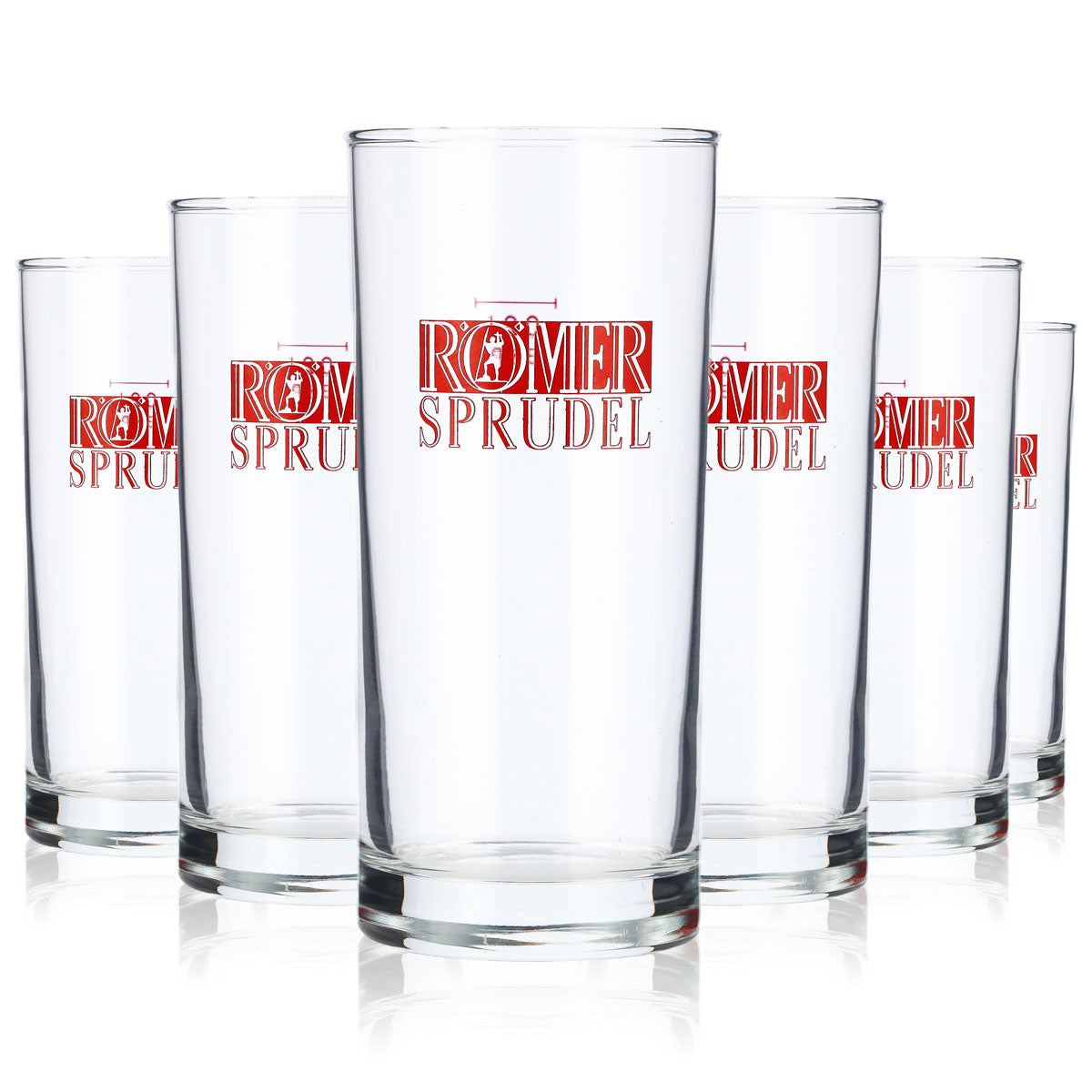 6x szklanka do wody Aqua Römer 0,2 l Kubki Szklanki do wody Czerwone logo „Römer Sprudel” – Widok 5