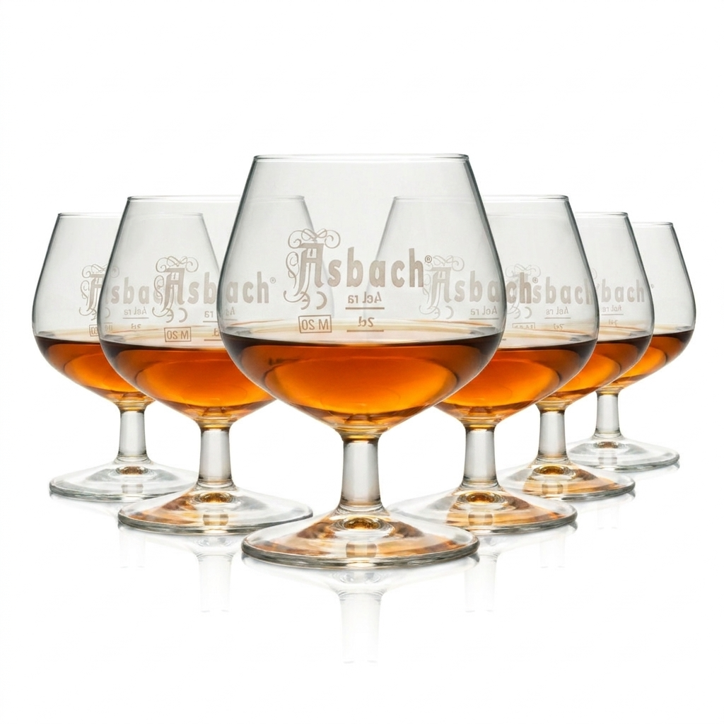 6x Asbach Uralt kieliszek 0,15l Nosing Tasting Cognac kieliszki Gastro Geeicht