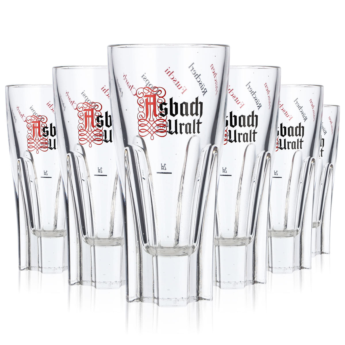 6x kieliszek do brandy Asbach 2 cl/4 cl z logo Stamper Uralt  „Hütchen Rüscher” Rastal – Widok 6