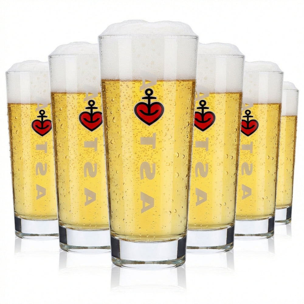 6x Astra Beer Glass Kieliszki do piwa Kieliszki 0,3 l Kubki Tumbler Kiez Hamburg Frankonia