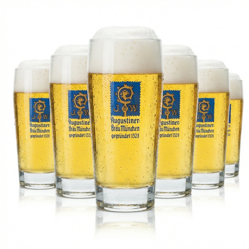 6x Szklanka do piwa Augustiner 0,2l Willi Mug Szklanki do piwa Bavaria Brewery Beer Helles