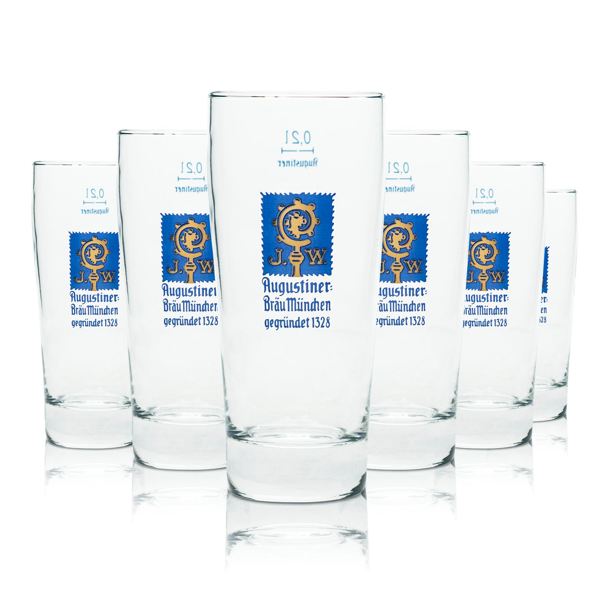 6x Szklanka do piwa Augustiner 0,2l Willi Mug Szklanki do piwa Bavaria Brewery Beer Helles – Widok 4