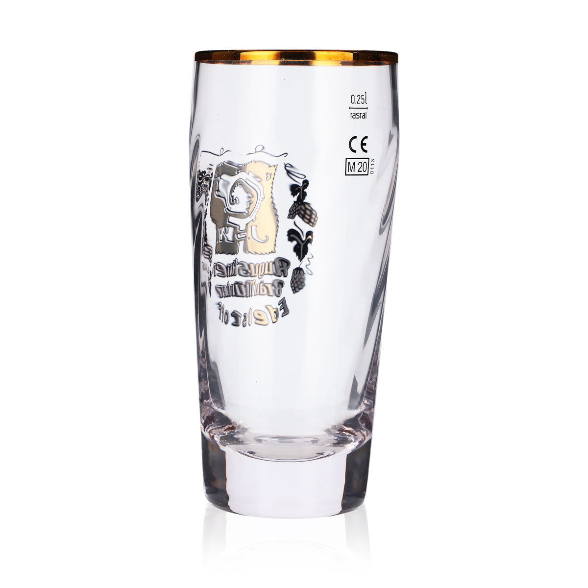 6 szklanek do piwa Augustiner 0,25 l Willibecher Edelstoff złote logo Gold – Widok 4