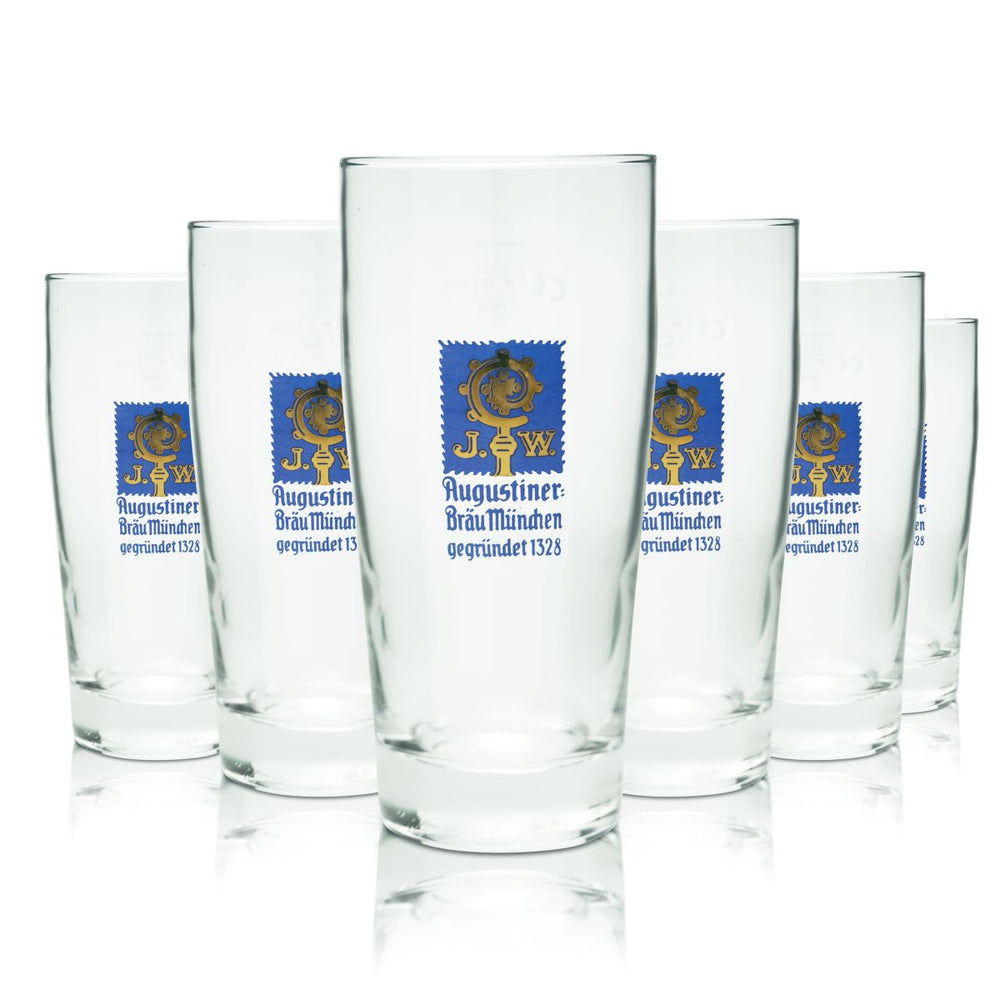 6x Szklanka do piwa Augustiner 0,3l Willi Zestaw kufli Browar Monachium Bawaria