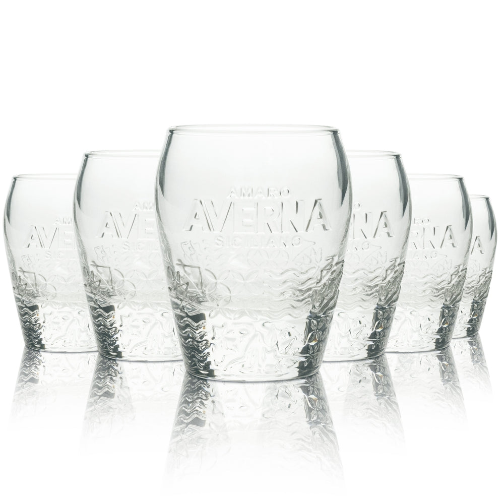 6x Averna szkło 0,15l tumbler szklanki konturowe Amaro Siciliano Gastro Geeicht
