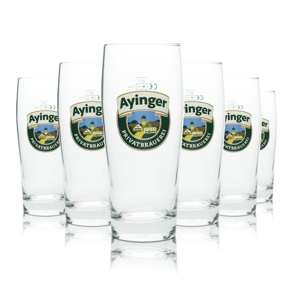 6x Ayinger szklanka do piwa 0,5l kufel prywatny browar Willi szklanki Pils Piwo Helles