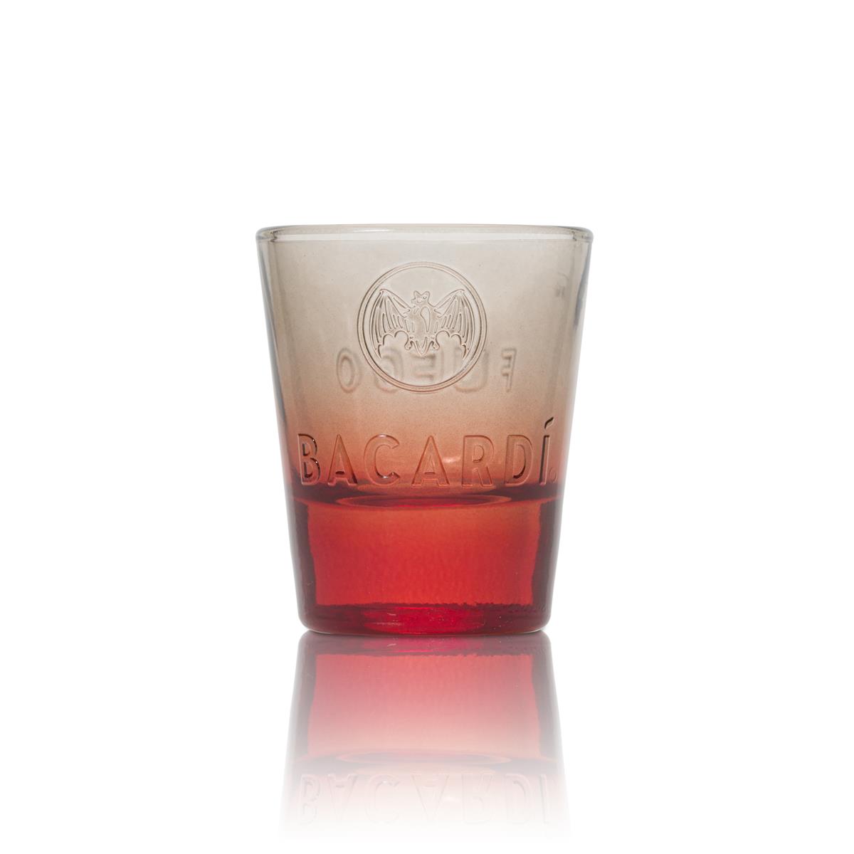 6x Bacardi Glass 4cl Shot Short Stamper Contour Glasses Fuego Gastro Pub Bar – Widok 5
