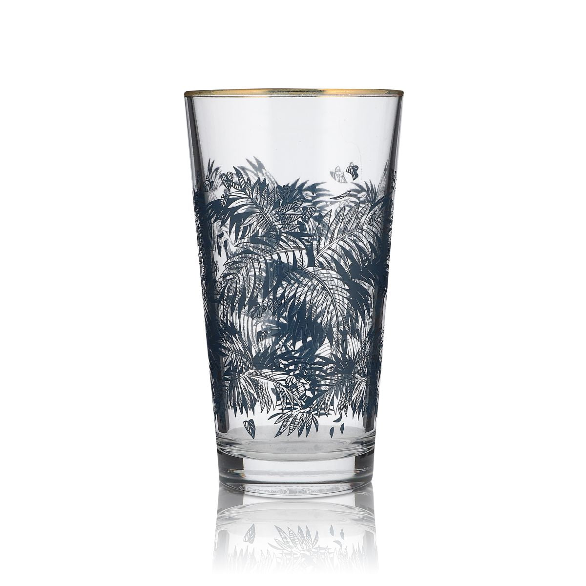 6x Bacardi Rum Glass Longdrink Palms ze złotą obwódką 39cl – Widok 2