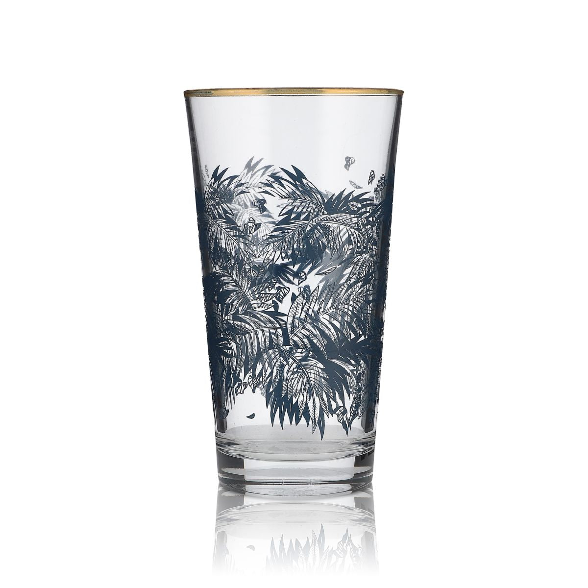 6x Bacardi Rum Glass Longdrink Palms ze złotą obwódką 39cl – Widok 3