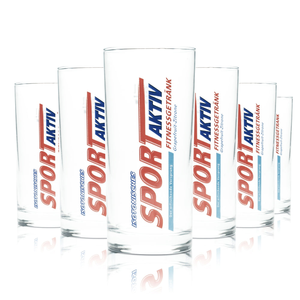 6x Bad Driburger Water Glass 0.2l Tumbler Sport Aktywne szklanki izotoniczne Fitness