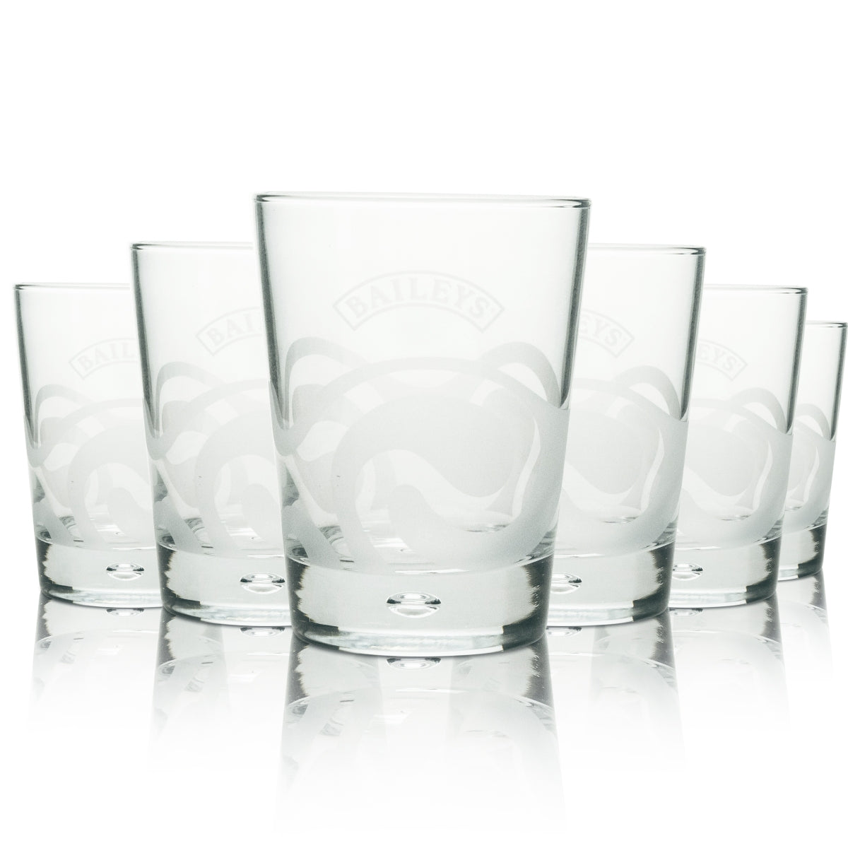 6x Baileys Liqueur Glass Tumbler On Ice biały wzór