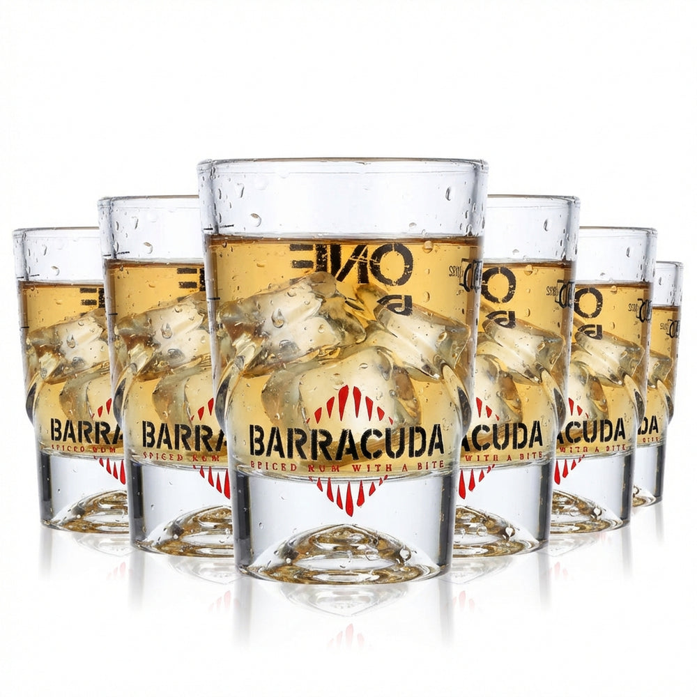 6x Barracuda Rum Szklanka do shotów Krótka szklanka do shotów 4 cl Szklanka do shotów „One Bite”