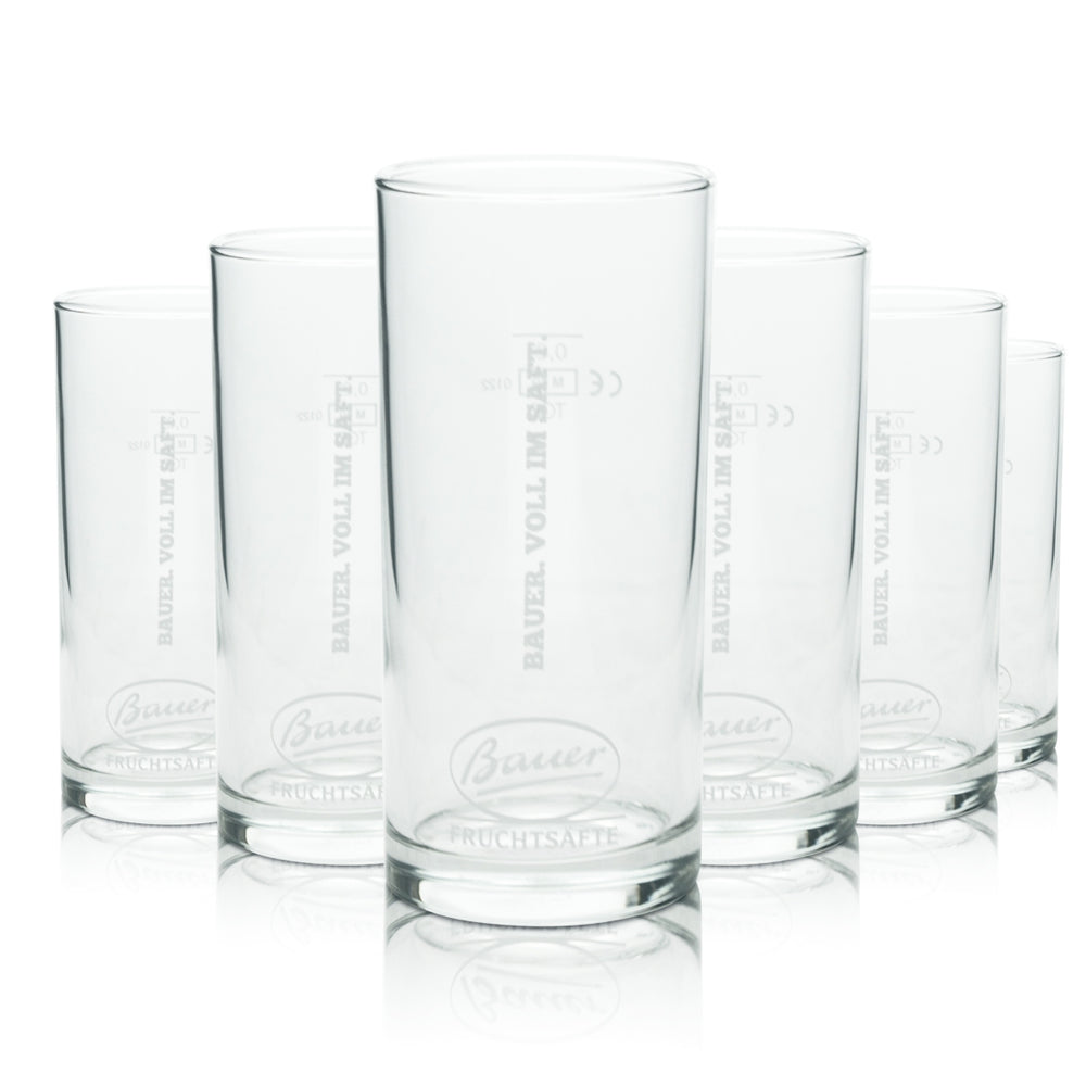 6x Bauer Juice Glass 0,2l Longdrink Amsterdam Mug Cocktail Glasses Gastro Bar