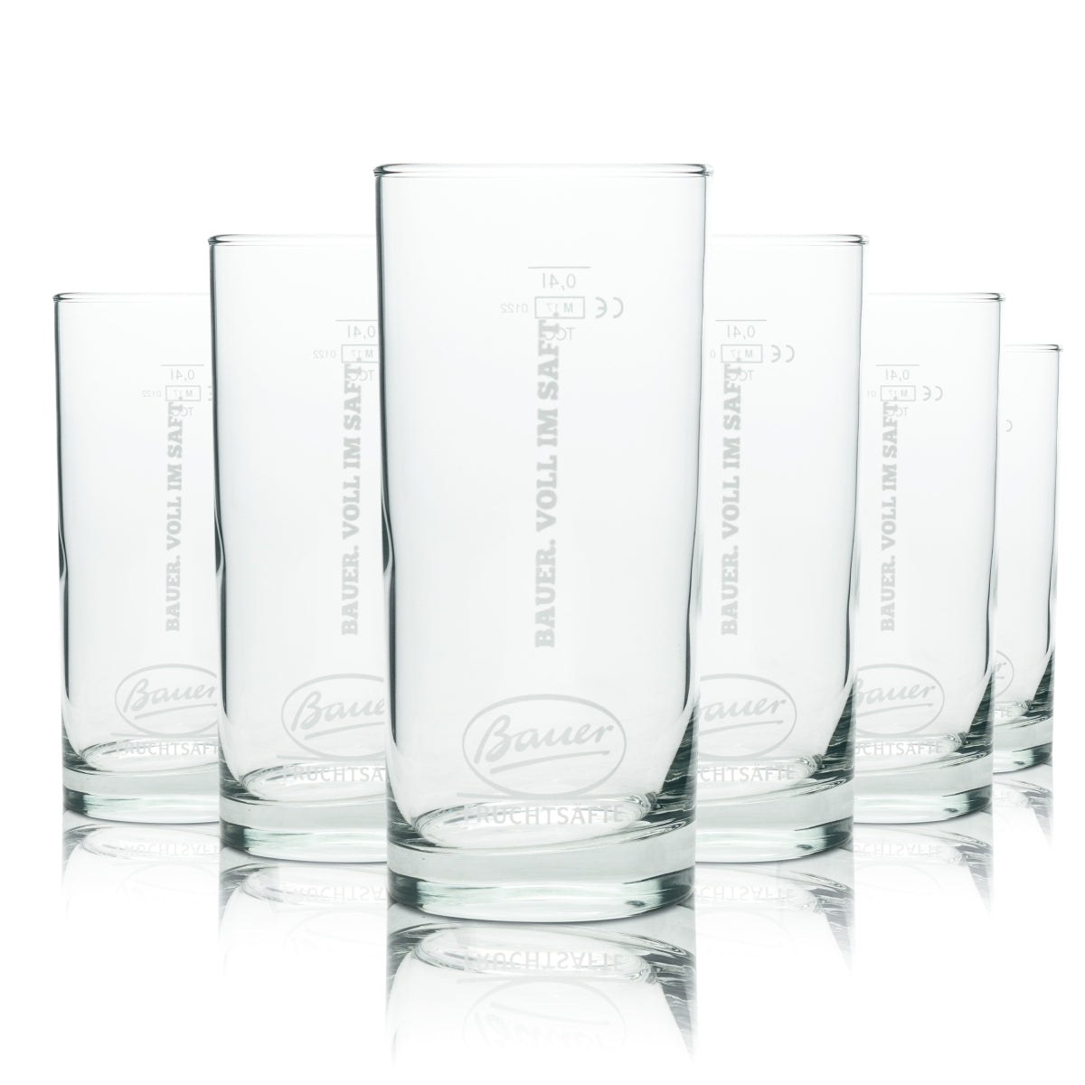6x Bauer Juice Glass 0,4l Longdrink Amsterdam Mug Cocktail Glasses Gastro Bar