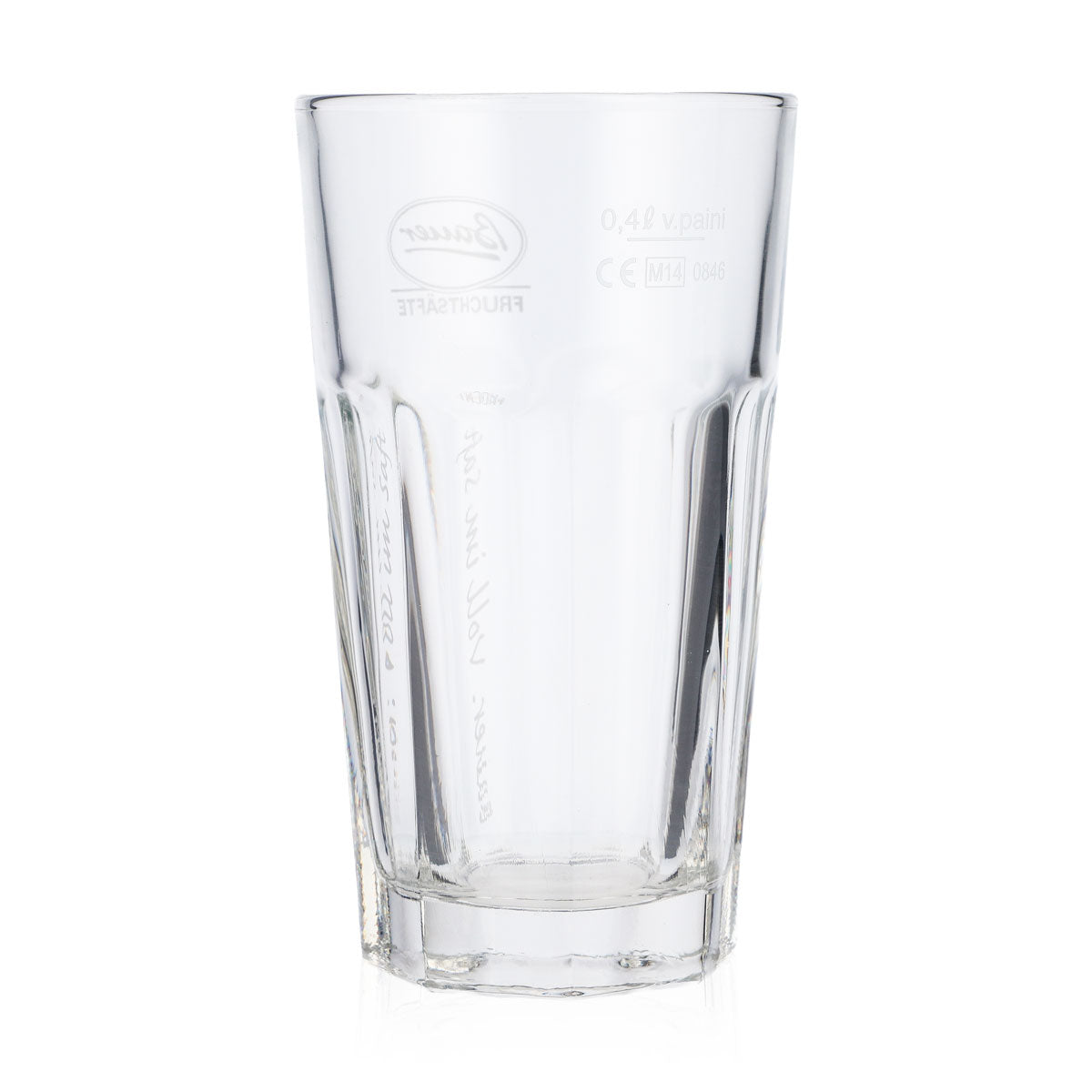 6x szklanki do soku Bauer 0,4 l Szklanka do soku Białe logo w pionie – Widok 4