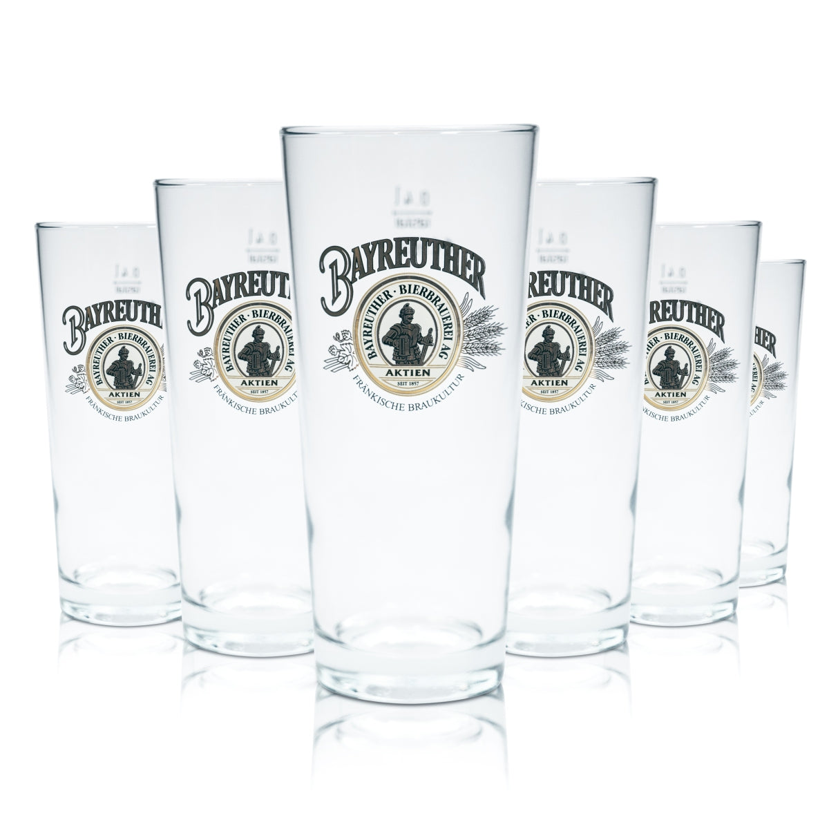 6x Bayreuther Bierbrauerei szklanka 0,4l Willi kufel szklanki Gastro Geeicht Franken