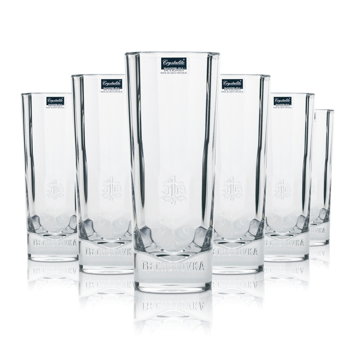 6x szklany kryształowy kieliszek do wódki Becherovka 300ml
