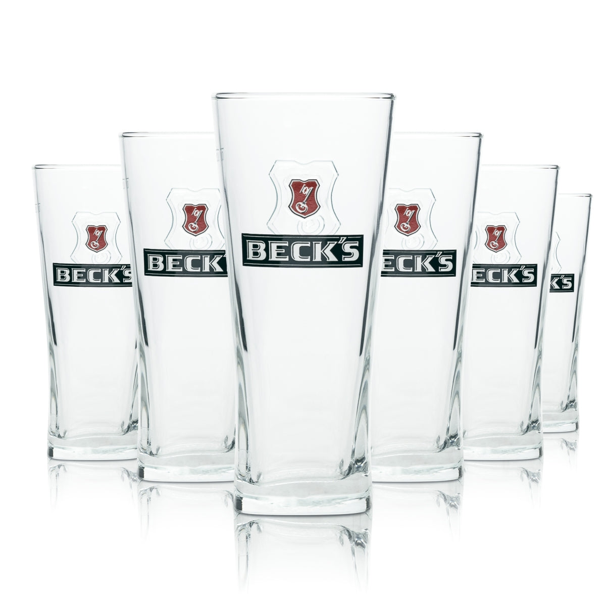 6x szklanka do piwa Becks 0,2 l Szklanki do piwa Henry Szklanki Kubki Relief Logo