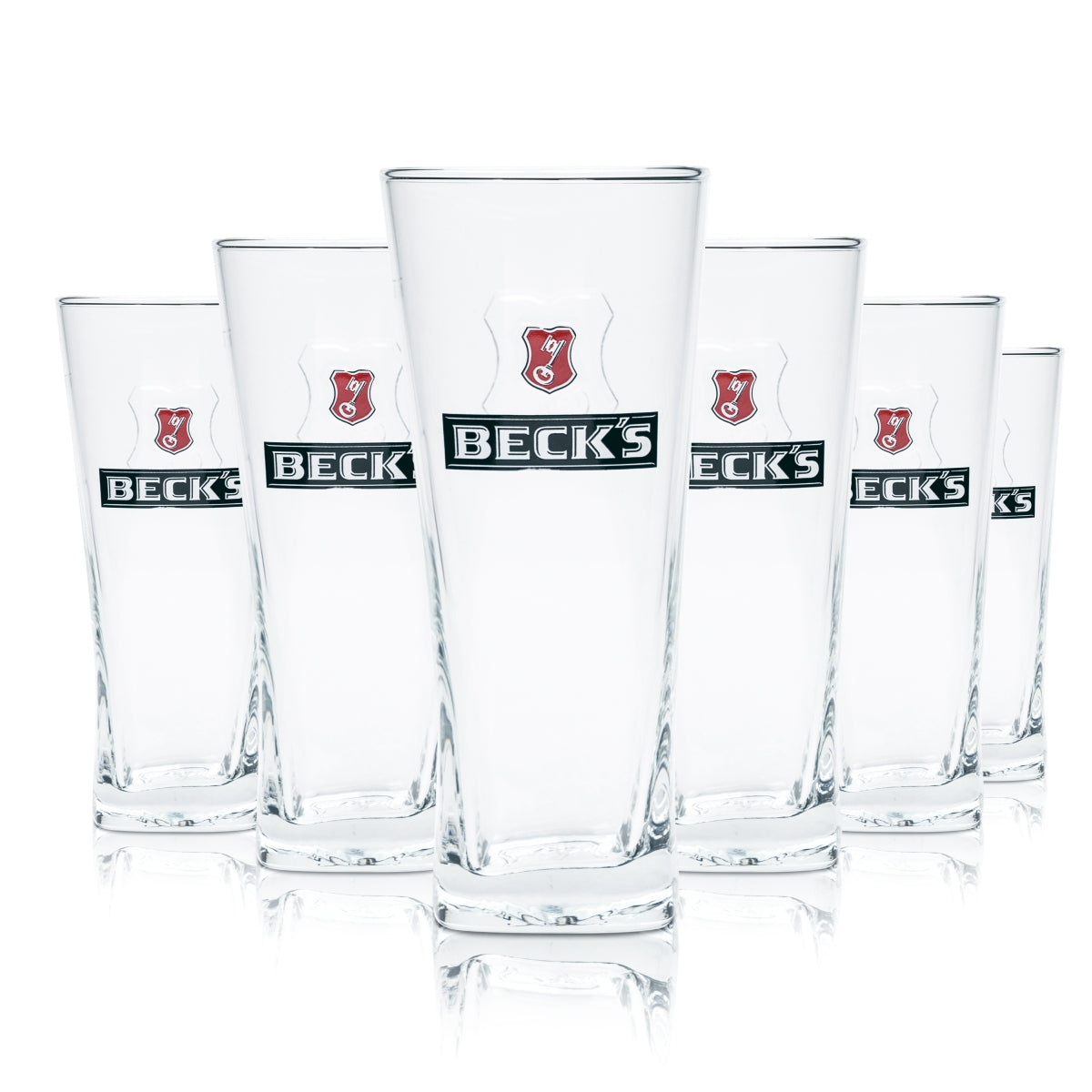 6x Becks Beer Glass 0,3l Mug Henry Willi Glasses Relief Cup Brewery Print Beer