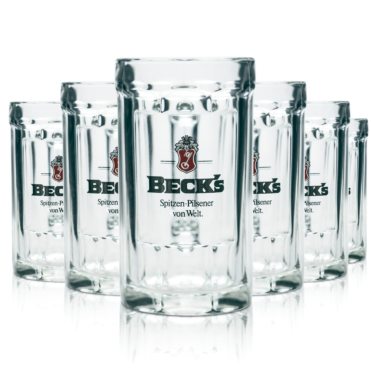 6x Becks szklanka do piwa 0,5l dzbanek relief Sahm Seidel stare logo relief szklanki dzbanki – Widok 5