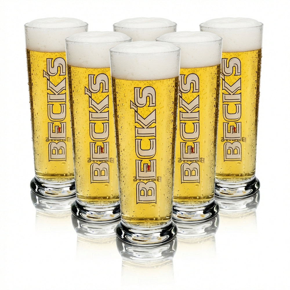 6x Becks Beer Glass Kieliszki do piwa Kieliszki 0,3 l Kieliszek Seattle Sahm
