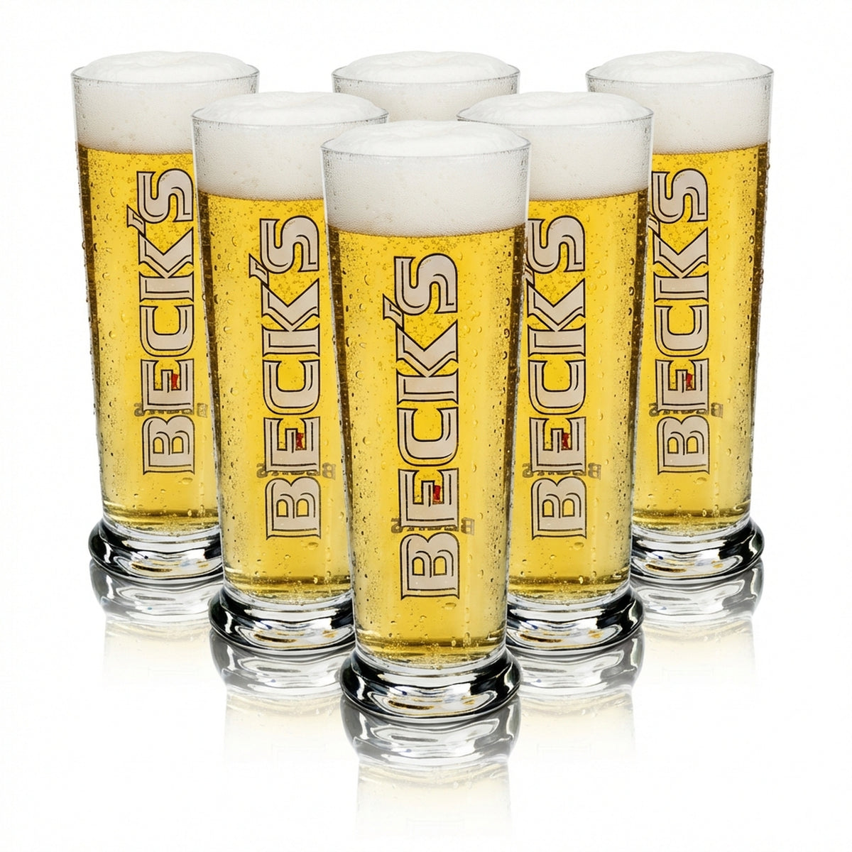 6x Becks Beer Glass Kieliszki do piwa Kieliszki 0,3 l Kieliszek Seattle Sahm