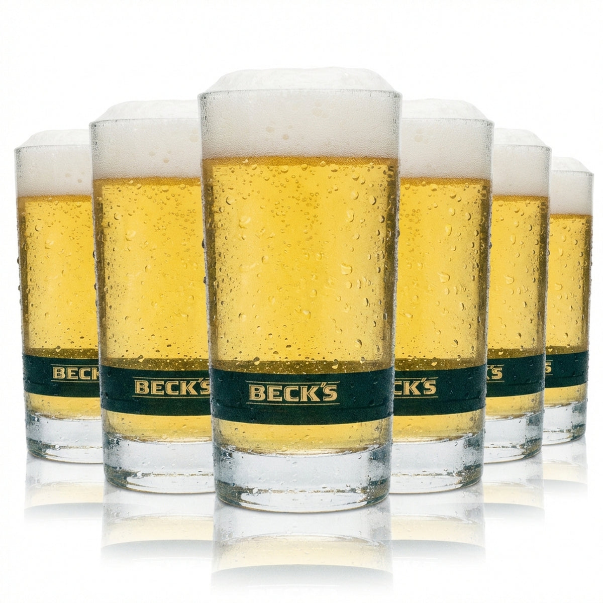 6x szklanka do piwa Becks longdrink 250ml szary pasek