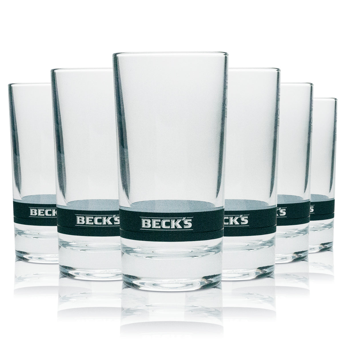 6x szklanka do piwa Becks longdrink 250ml szary pasek – Widok 4