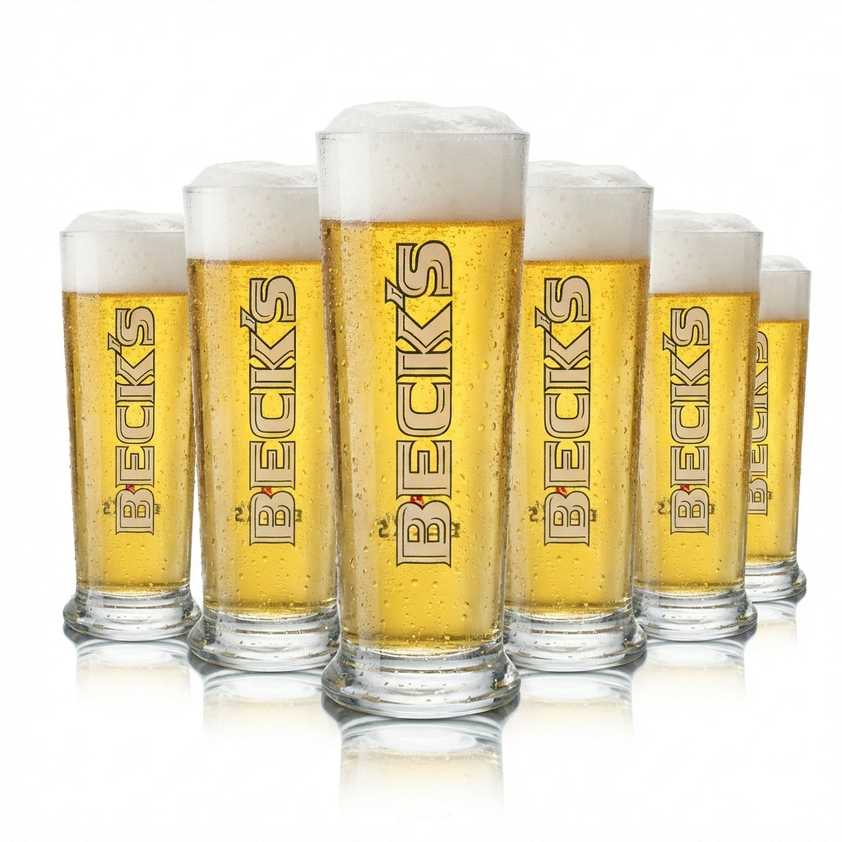 6x Becks Beer Glass Seattle 0,25l Tulip Brewery Glasses Bar Cup Pils Cup Bar