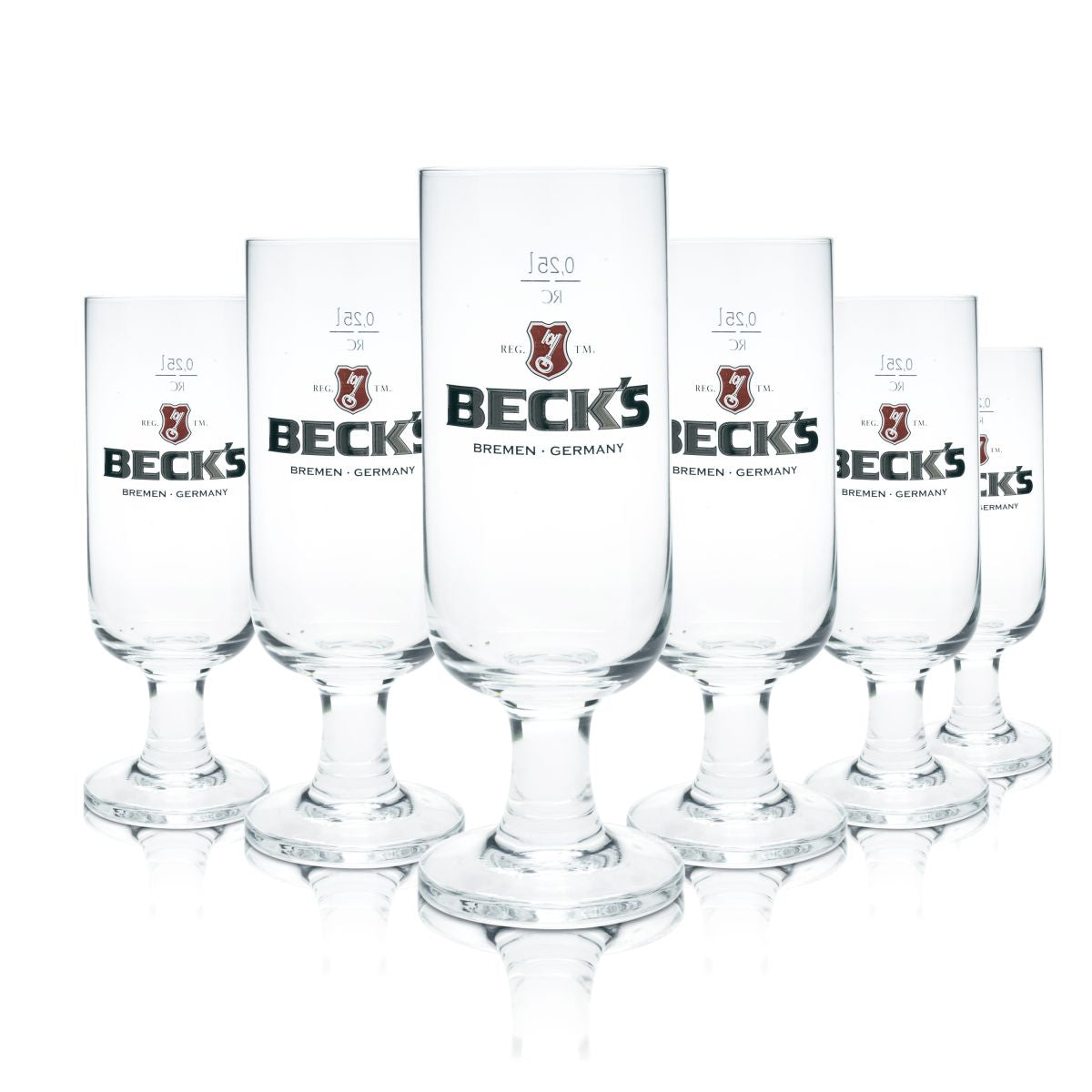 6x Becks szklanka do piwa 0.25l szklanka Pilstulpe zestaw szklanek browar Gastro Geeicht