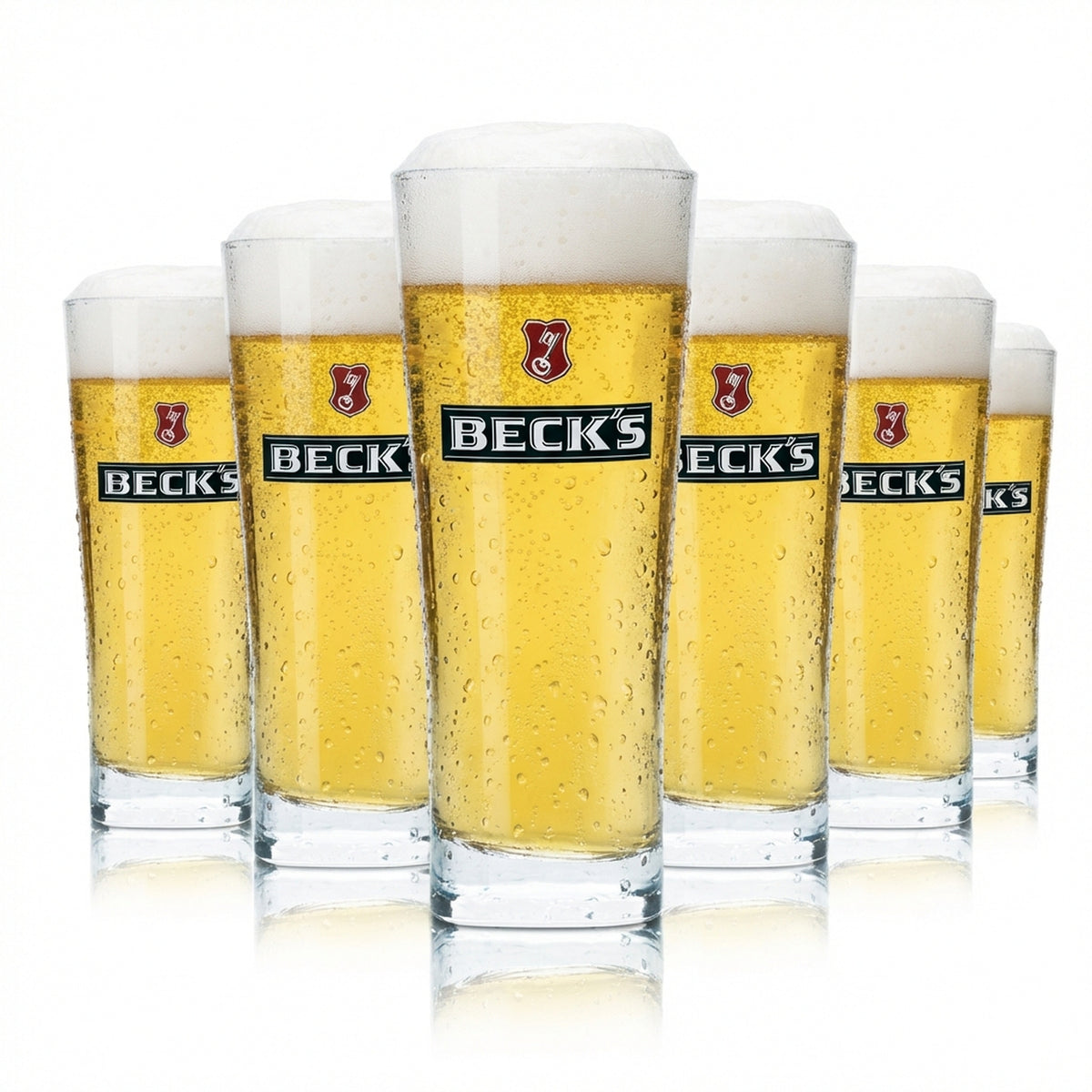 6x szkło Becks 0.4l kontur Henry kufel do piwa szklanki kieliszki z podziałką Gastro Beer