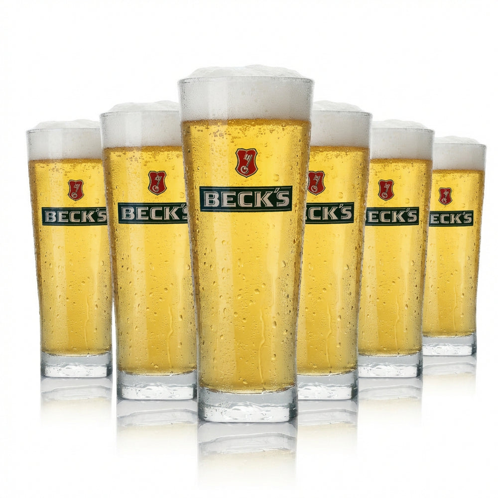 6x Szklanka Becks 0,5l Henry Mug Contour Szklanki Gastro Pils Gold Piwo niefiltrowane