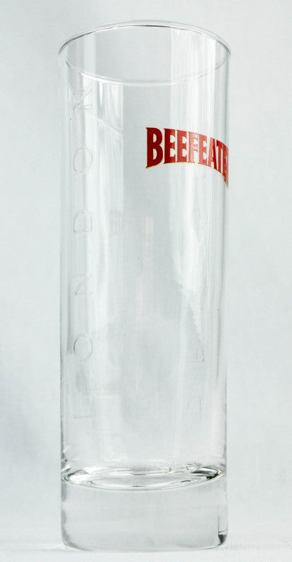 6x szklanki do ginu Beefeater Szklanka do long drinków Napis konturowy „Dry Gin” Logo w kolorze czerwonym