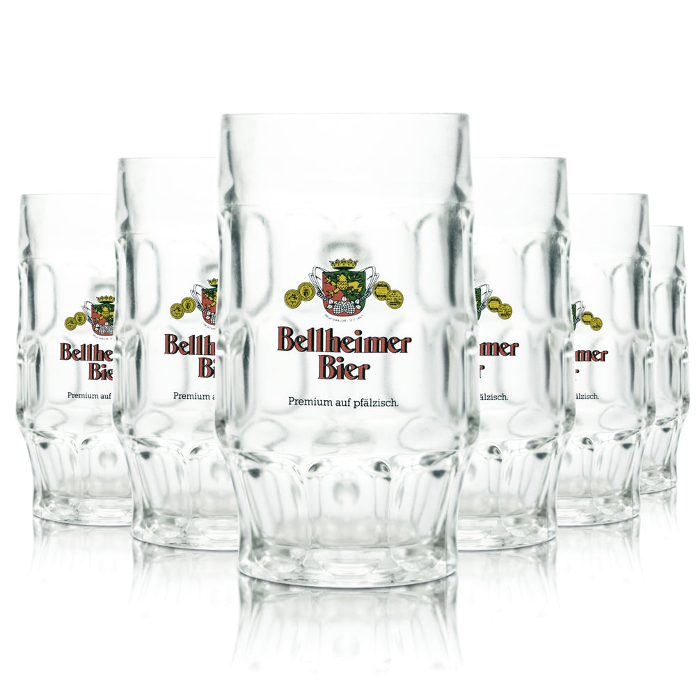 6x szklanka Bellheimer 0,5l kufel do piwa premium Palatinate browar Humpen Seidel szklanki