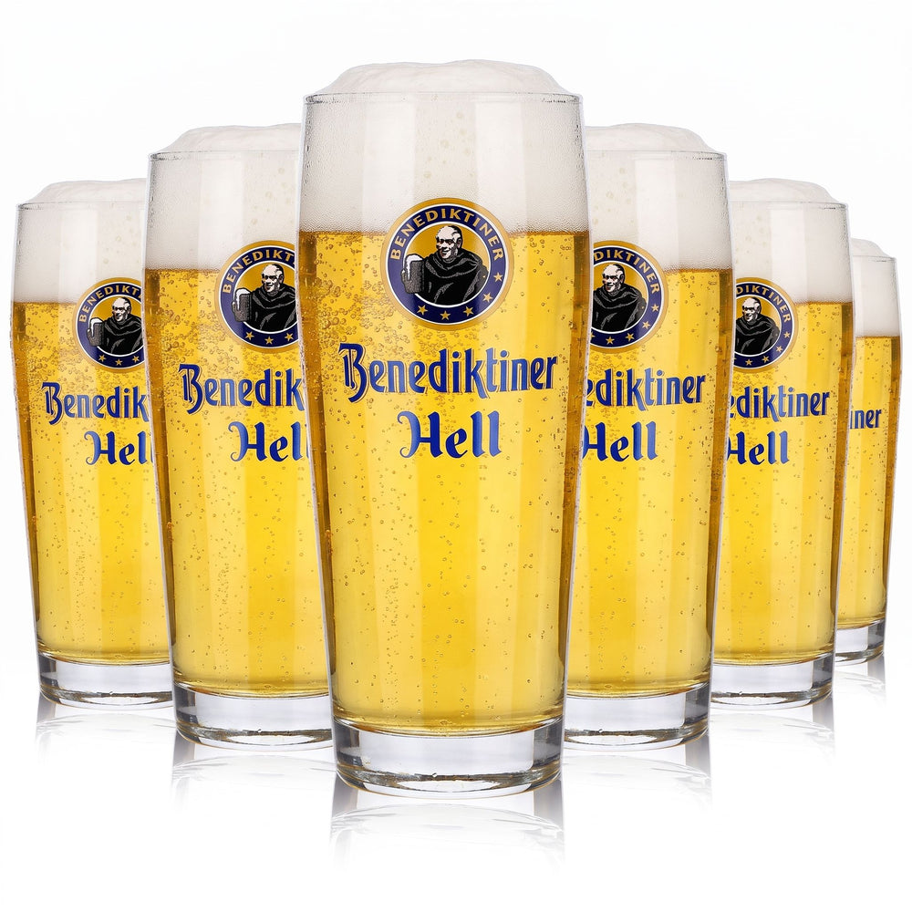 6 szt. szklanek do piwa benedyktyńskiego o pojemności 0,5 l, model „Hell” Sahm