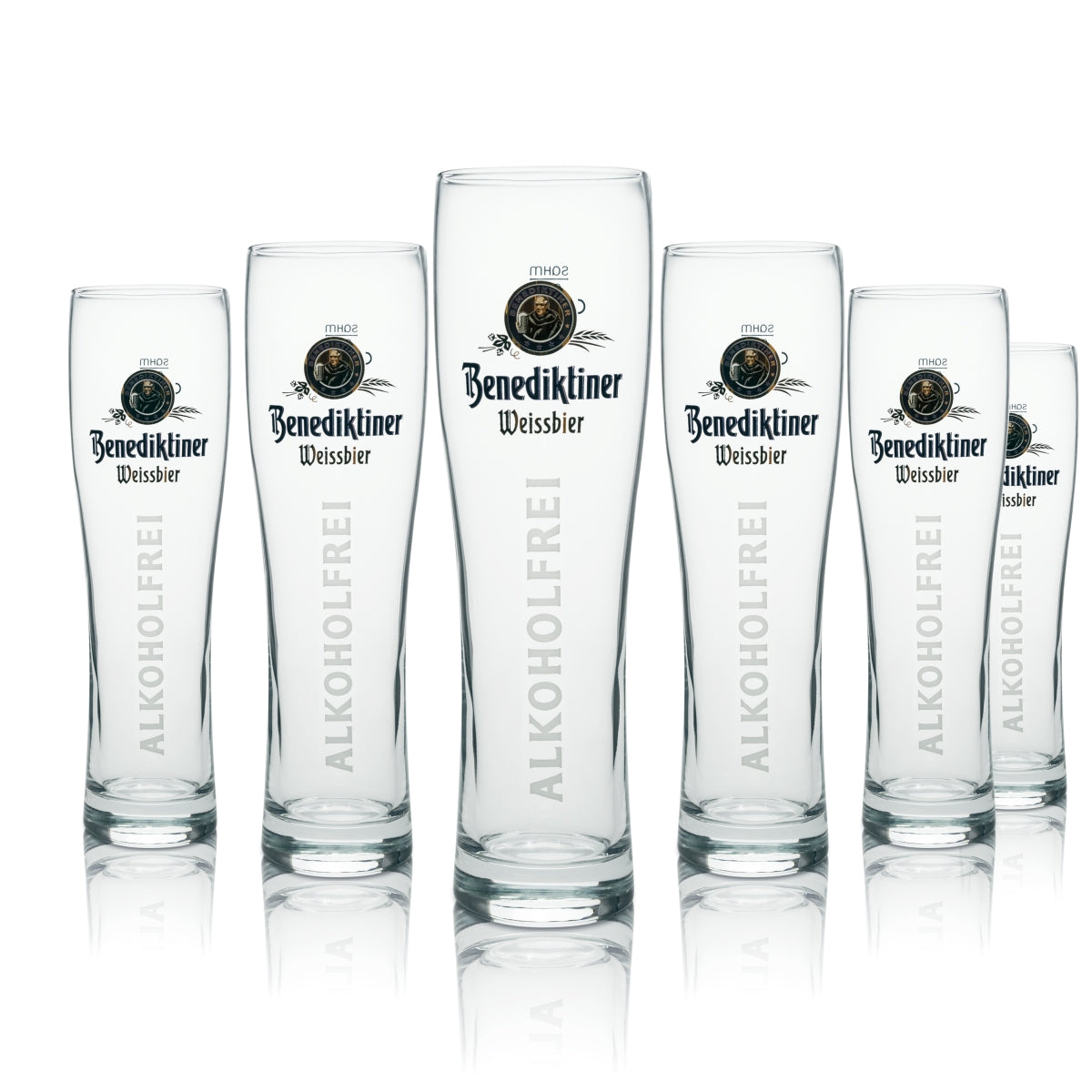 6x szklanka do piwa Benediktiner 0,5l Weizen Alkoholfrei Sahm Madison