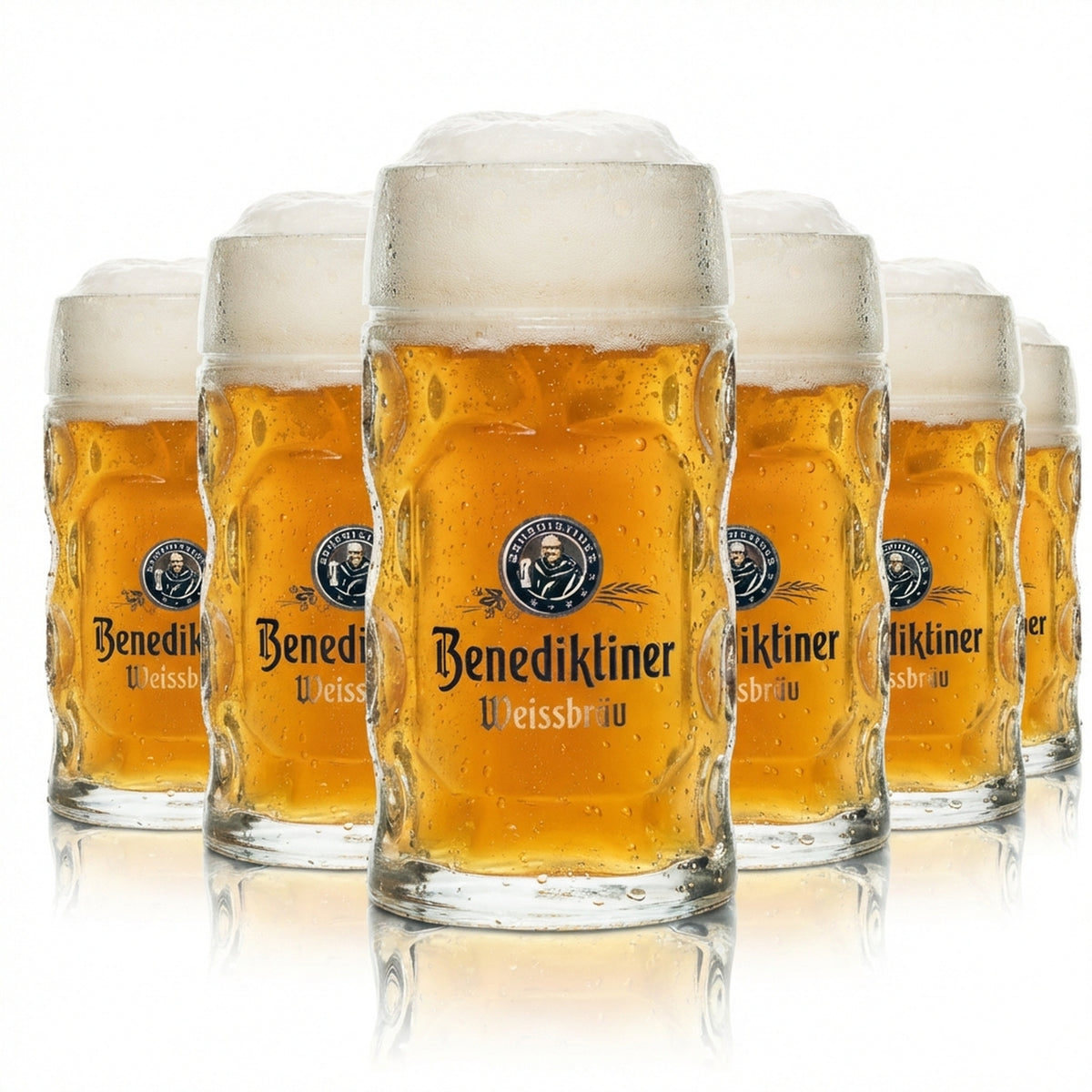 6x Benediktiner Weissbräu szklanka do piwa 0,3l kufel Isar Seidel uchwyt szklanki kufle