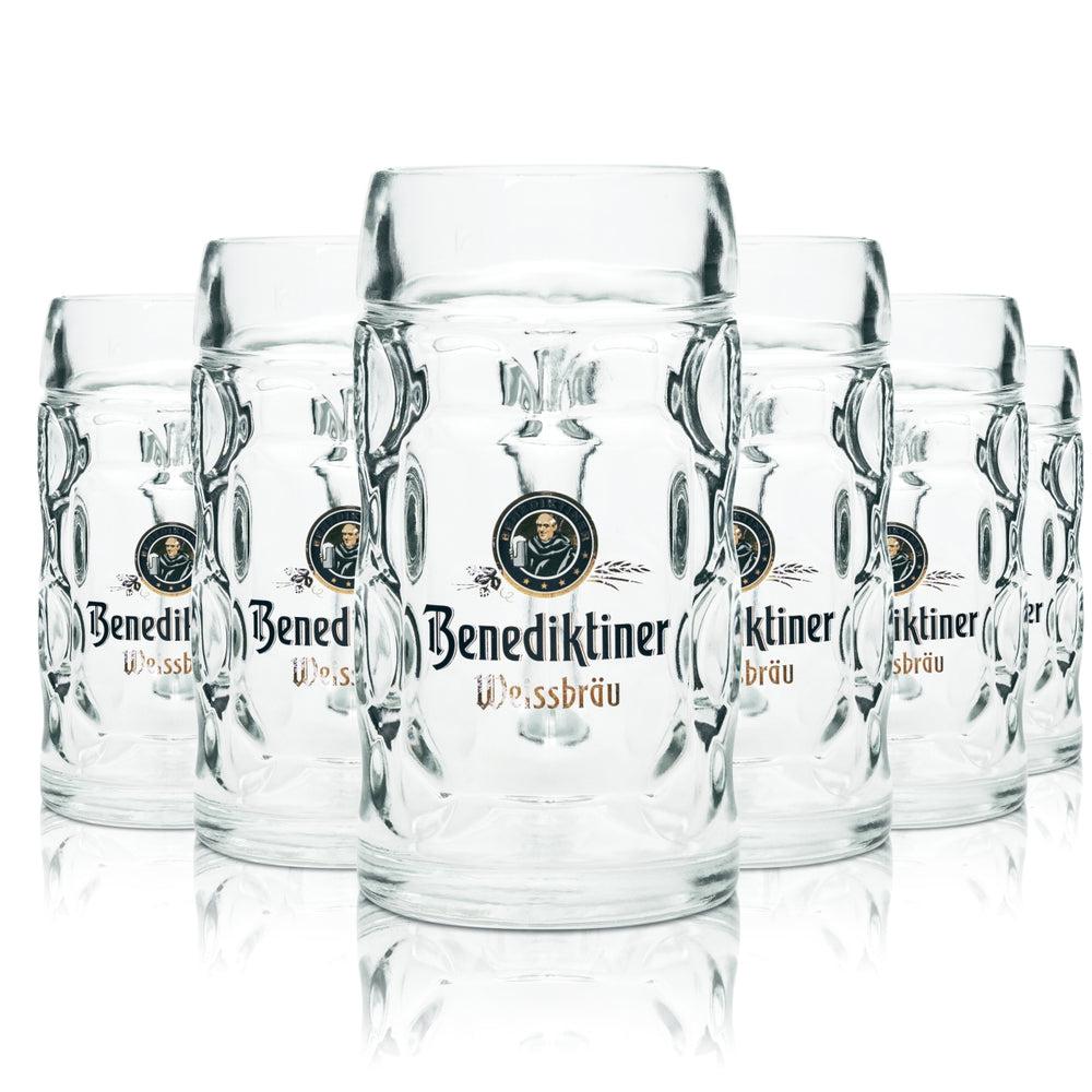 6x szklanka do piwa Benediktiner Weissbräu 0,5 l Krug Isar Seidel Henkel Szklanki Kufle