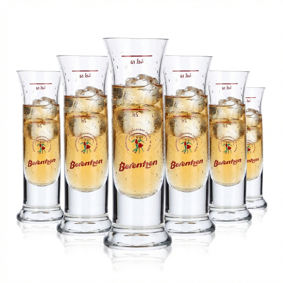 6x kieliszek do likieru Berentzen Stamper 2 cl/4 cl „Rześka zabawa na co dzień”