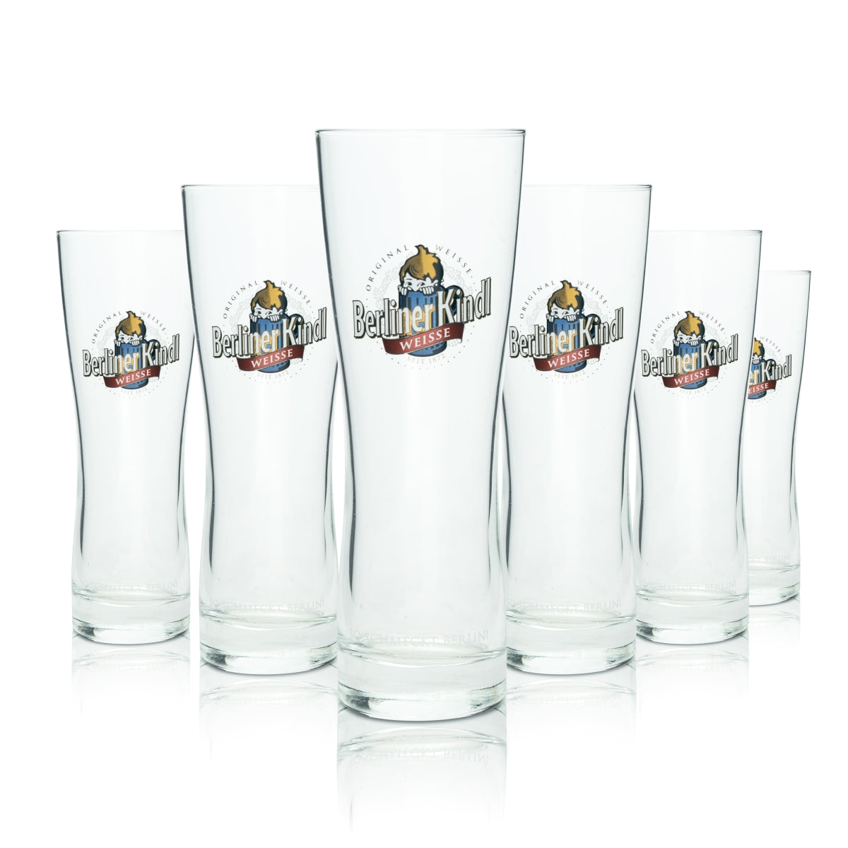 6x Szklanka do piwa Berliner Kindl 0,3l Kufel Weisse Sahm Willi Szklanki Longdrink Tulipan