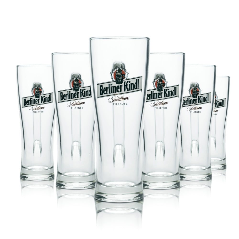 6x szklanka Berliner Kindl 0.5l kufel do piwa szklanki konturowe browar Pilsener