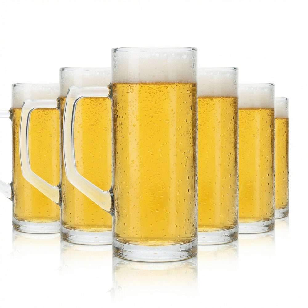 6x kufel do piwa 0.3l szkło Seidel "Reno" Borgonovo kufel z rączką