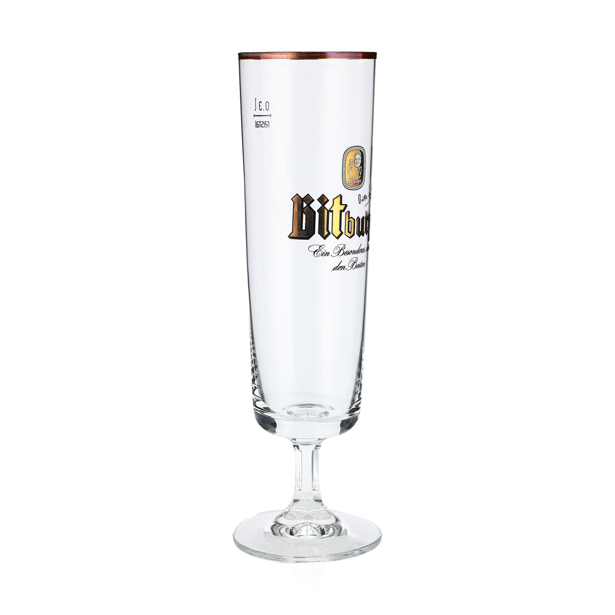 6x szklanki do piwa Bitburger Exclusive Tulpen 0,3 złota obwódka – Widok 3
