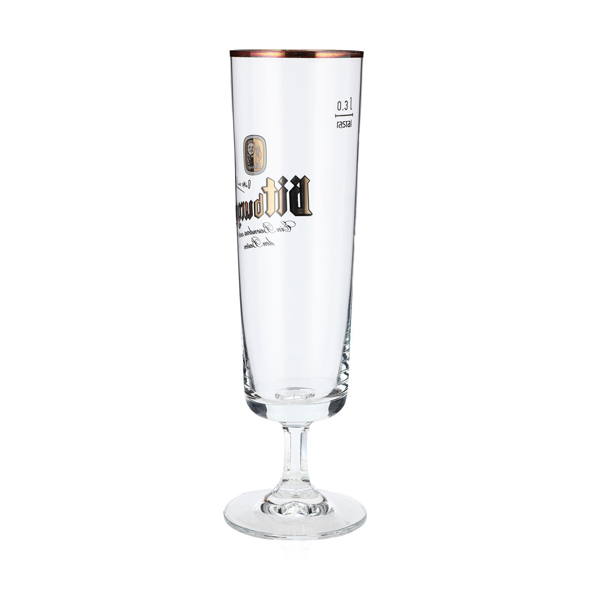 6x szklanki do piwa Bitburger Exclusive Tulpen 0,3 złota obwódka – Widok 4