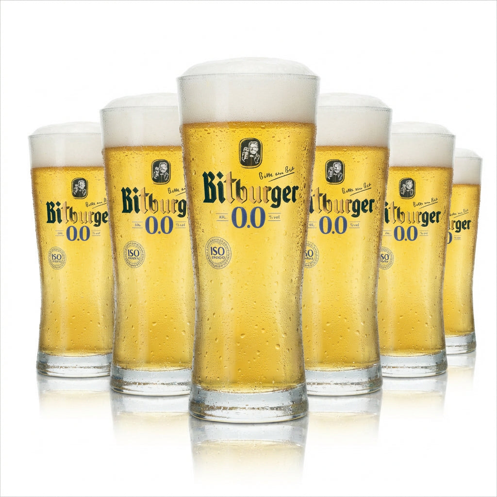 6x Bitburger szklanka do piwa 0,3l kufel kubek tulipan szklanki bezalkoholowe gastro bar